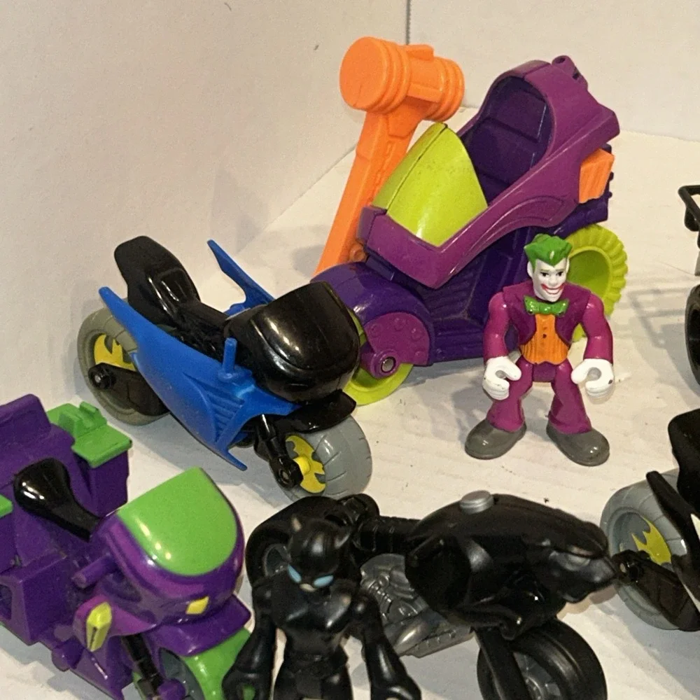Imaginext DC Batman Motorcycle & Quad Lot‎ With Figures Joker, Catwoman, Robin
